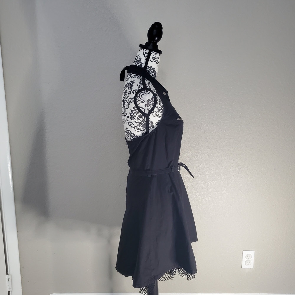 Royal Bones Black Halter Dress with Lace Detail - Picture 2 of 3